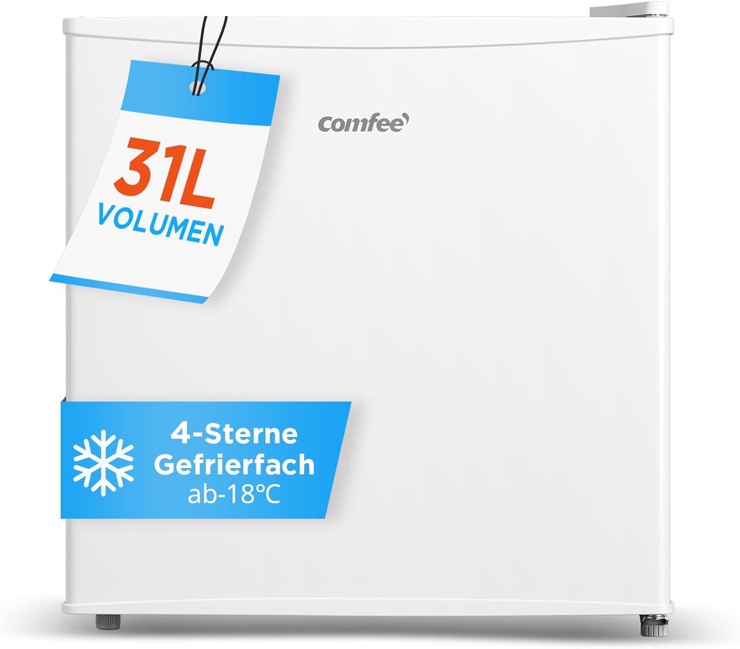 Comfee Freistehend, RCU40WH2(E) Mini Gefrierschrank, 41 dB, RCU40WH2(E) Mini Gefrierschrank/31L, 147kWh/Jahr/Weiß, wechselbarer Türanschlag