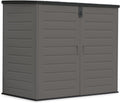 Wasabi Gartenhaus, 140 × 82 × 124 cm, Stauraum, Mülltonnenbox aus Harz 1170L, Doppeltür und klappbarer Deckel, Metallrahmen