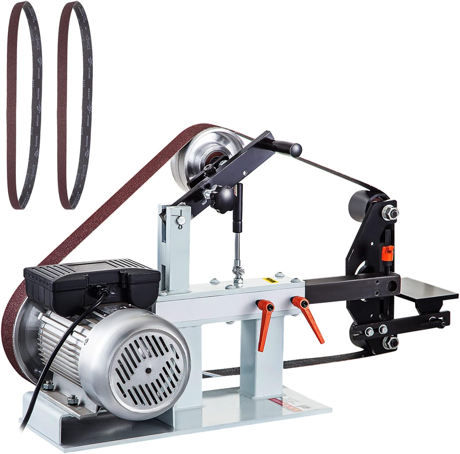 VEVOR Bandschleifmaschine 1500 W Tisch, 5,08 × 208,28 cm Riemengröße, Metall, Holz