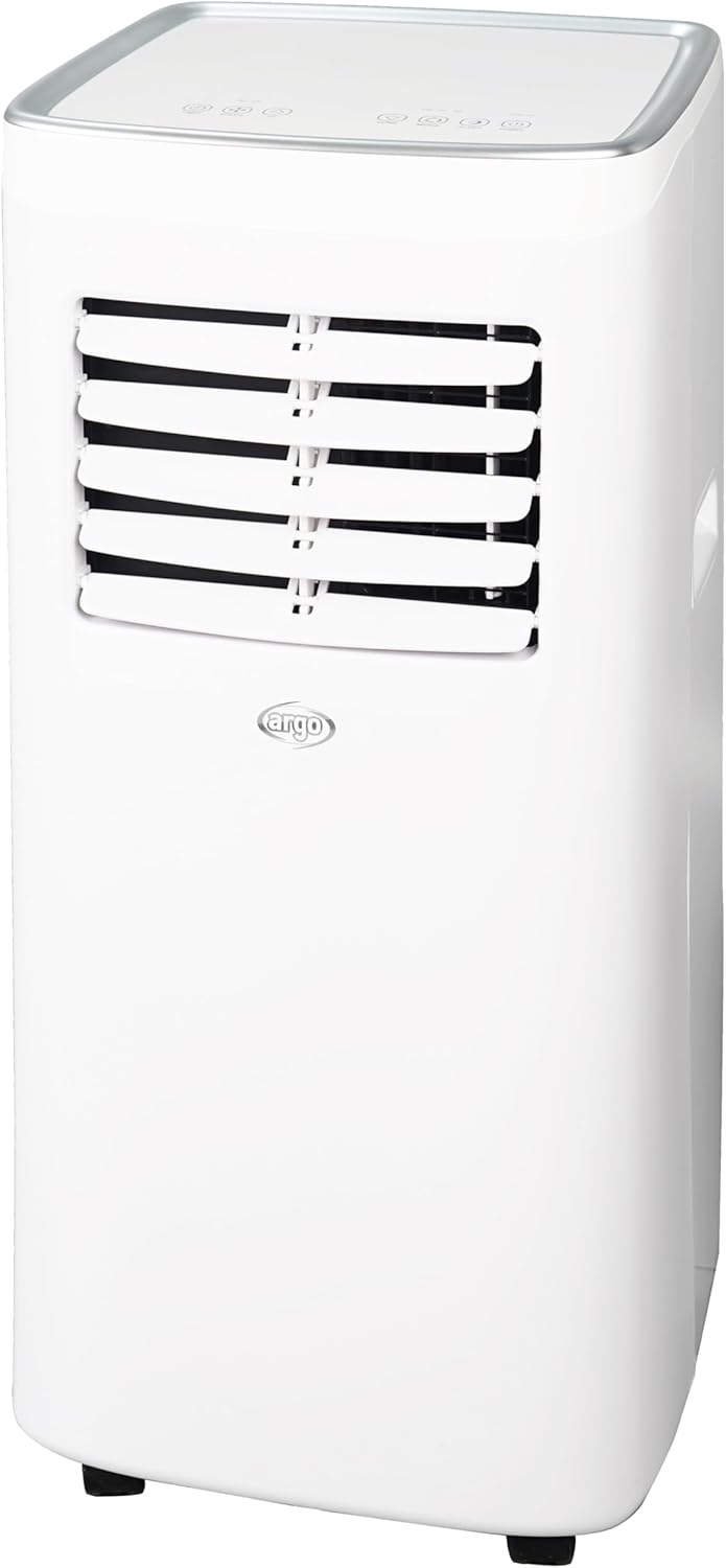 ARGO - Kompaktes mobiles Klimagerät, 8000 BTU/h, 69 × 32,8 × 33,4 cm, 21 l, Fernbedienung, Timer, 3 Funktionen Kühlung Belüftung Entfeuchtung