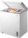 Midea MERC07C4BAWW Chest Freezer, Interior LED Light, 7.0 Cubic Feet Freezer With Removable Basket