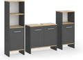 Vicco Badmöbel-Set Karli Schrank, 131.4 cm, Stauraum, einer Melaminharzbeschichtung