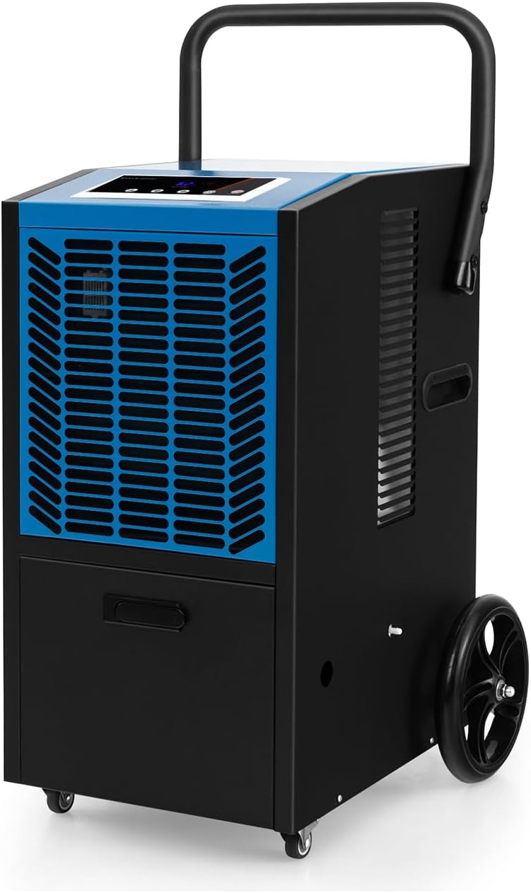 GOPLUS Luftentfeuchter, 41 × 44 × 81,5 cm), 500 cm, 66 L, Industrie Trocknungsgerät mit 24H Timer, Entfeuchten, Filter, Abtauautomatik