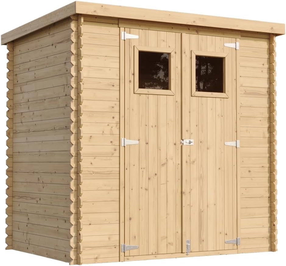 TIMBELA M311 Holzhaus Gartenhaus, Gartenschuppen Holz B204xL142xH200 cm/ 2,22 m2 Lagerschuppen für Garten