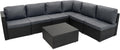 Rattan Modulares Gartenmöbel, 5-Sitzer Sofa