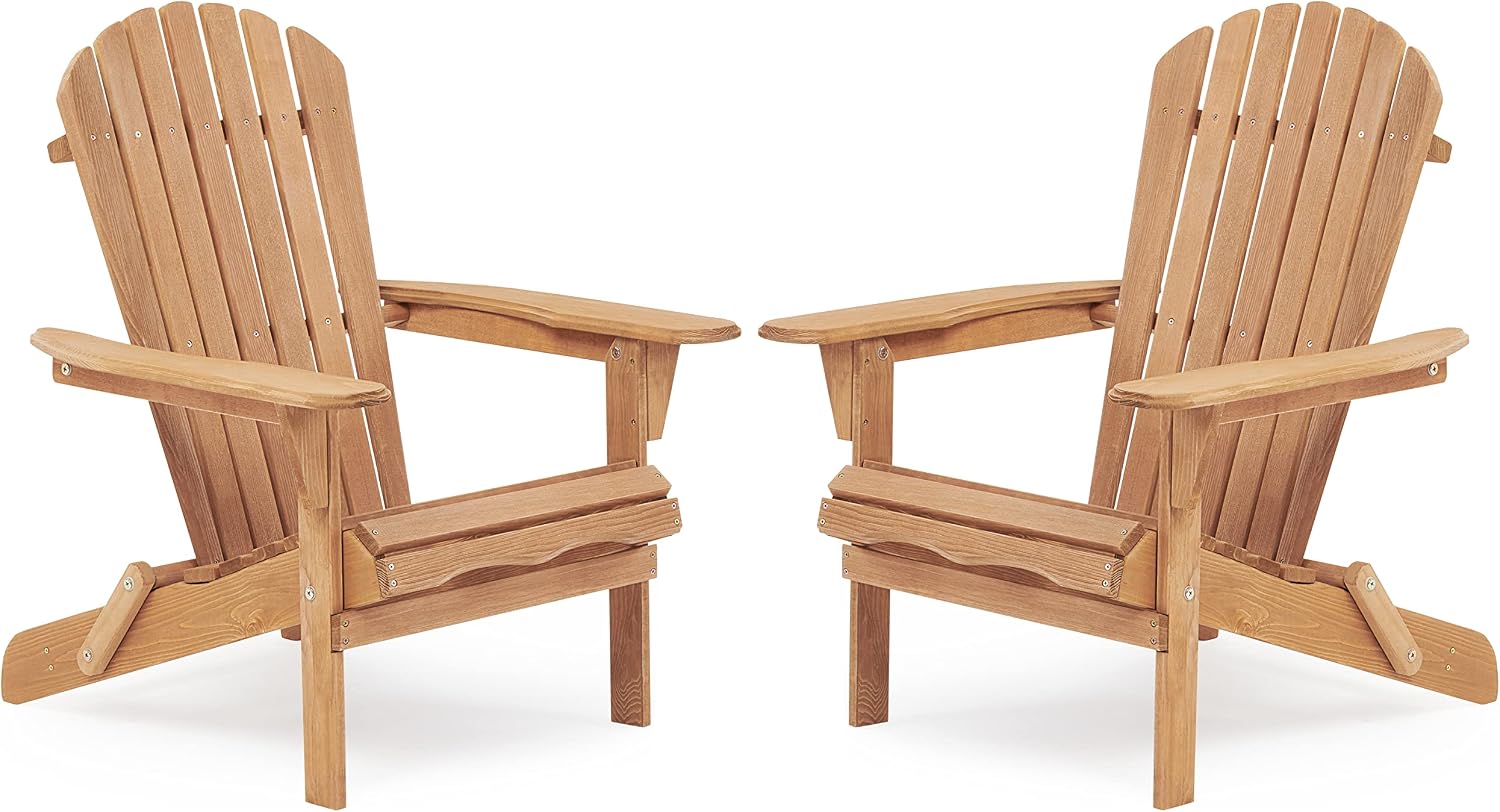 SoliWood Adirondack Stuhl, Wetterfester Gartenstuhl mit Breiten Armlehnen, Holz Adirondack Chair