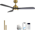 Sofucor Smart Deckenventilator, 132 cm Massivholz Deckenventilator mit Licht, Alexa/APP, Fernbedienung, Timer, App-Steuerung, LED-Beleuchtung