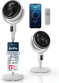 Pro Breeze AirFlo Smart für Schlafzimmer und Büro, 2-in-1 Stand-/Tischventilator 60–108 cm, 29 dB, 85 /135 Oszillation, WLAN, App