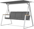 Outsunny Gartenschaukel, 3-Sitzer, mit Dach, verstellbare Neigung, Matratze, 205 × 130 × 175 cm, 3-Sitzer, verstellbare Neigung