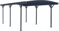 Design Carport London Aluminium Doppelstegplatten Beschichtung gegen UV-Strahlung, Farbe wählen: Grau, wasserbeständig