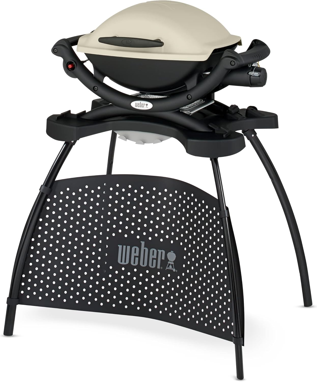 Weber Q1000 Gasgrill mit Stand, 43 × 32 cm Grillfäche, portabler BBQ Grill, 43 × 32 cm Grillfäche, 1 Brenner, Titanium (50060379)