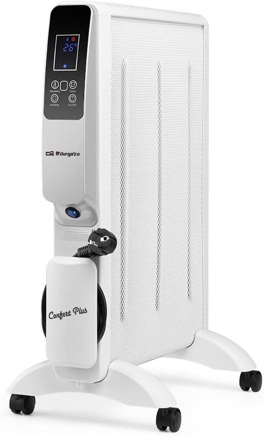 Orbegozo RMW 1500 Tisch, 1500 W, WLAN, Timer 12 Stunden, Fernbedienung, App-Steuerung, Display, Stauraum, 2 Leistungsstufen