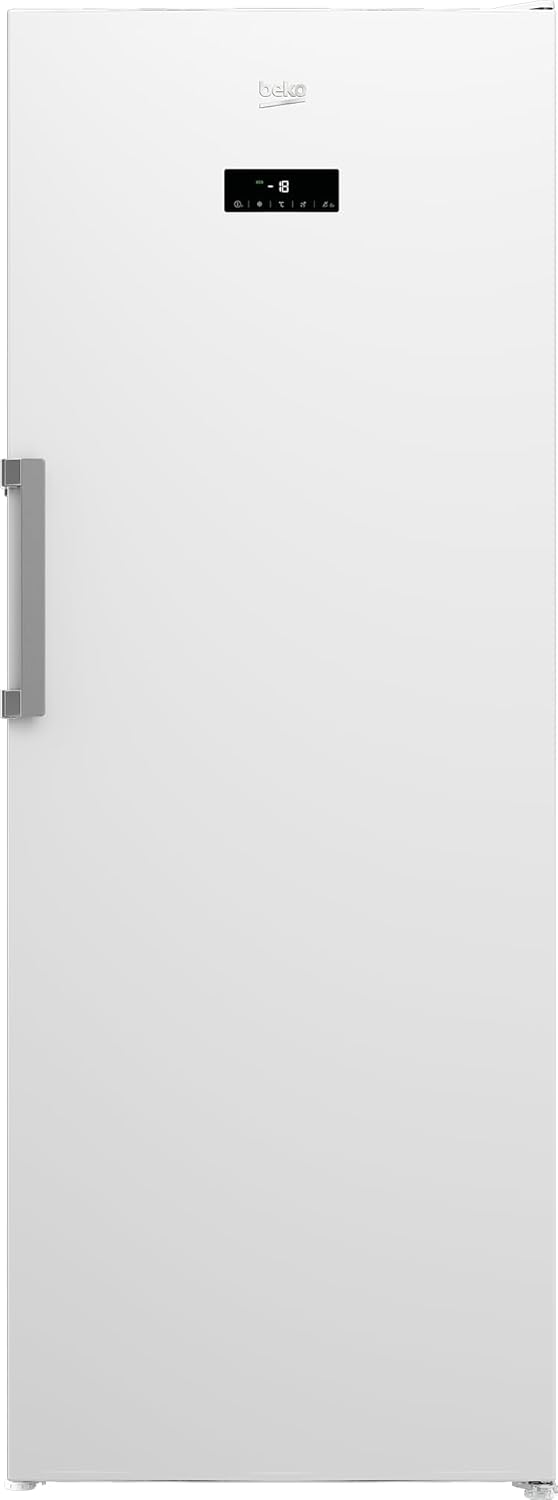 Beko RFNE448E55 W Gefrierschrank, 404 l Nettovolumen, 36 dB (A), NoFrost, LED-Beleuchtung, Stauraum, Schnellgefrierfunktion, Multifunktionsdisplay
