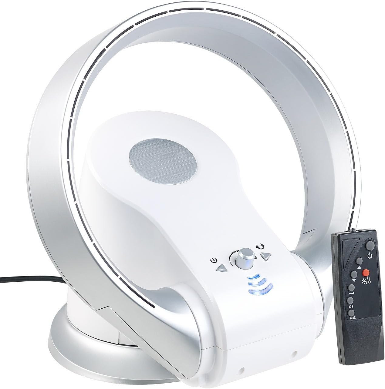 Sichler Haushaltsgeräte Rotorloser Ventilator, bis 1.100 W (Ventilator mit Heizfunktion, Oszillation, Fernbedienung, Timer