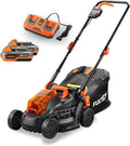 FUXTEC FX-E1RM20-SET Akku-Rasenmäher, 40 V mit 2 × 20 V/2 Ah, 33 cm Schnittbreite, 25–65 mm, 35-l-Fangkorb, Schnellladegerät