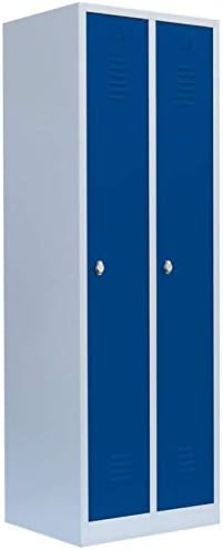 Lüllmann Spind komplett montiert grau/blau 180 × 60 × Schrank