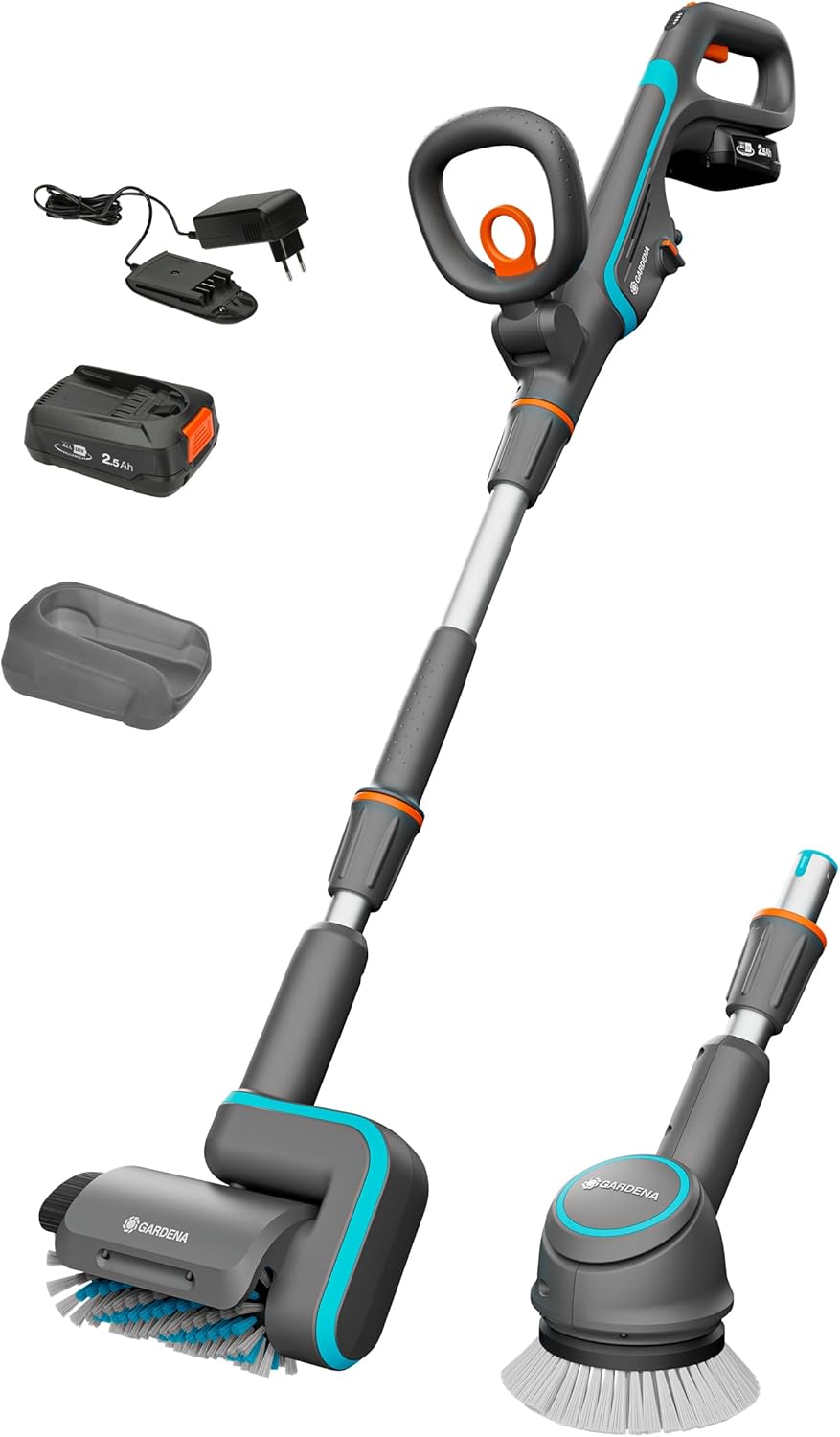 Gardena Akku-Multi-Reiniger AquaBrush Universal 04/18V P4A Ready-To-Use Set: Außen, Kabellos (14842-20)