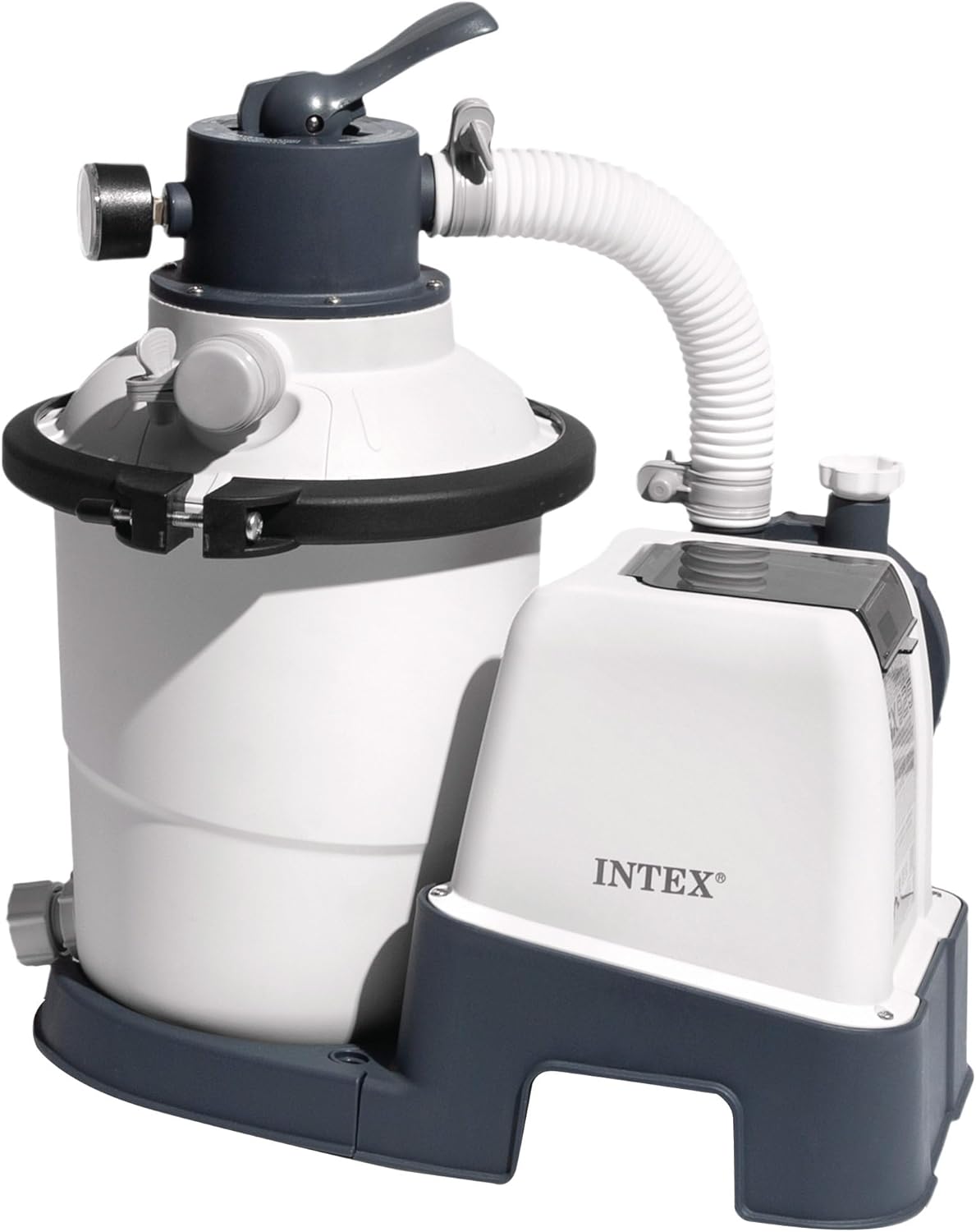Intex 26642 Krystal Clear Sandfilterpumpe mit RCD, 3.500 l/h Pumpen- und 2.000 l/h Systemdurchfluss, 24-h-Timer, 220–240 V